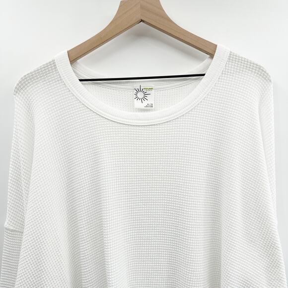 OFFLINE by Aerie Wow! Waffle Knit Long Sleeve T-Shirt in White Size XL - Picture 5 of 12